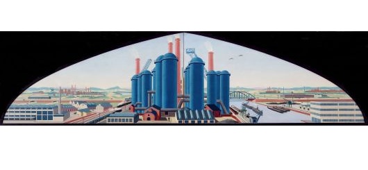 Carl Grossberg, Entwurf für eine Industrielandschaft, 1934.